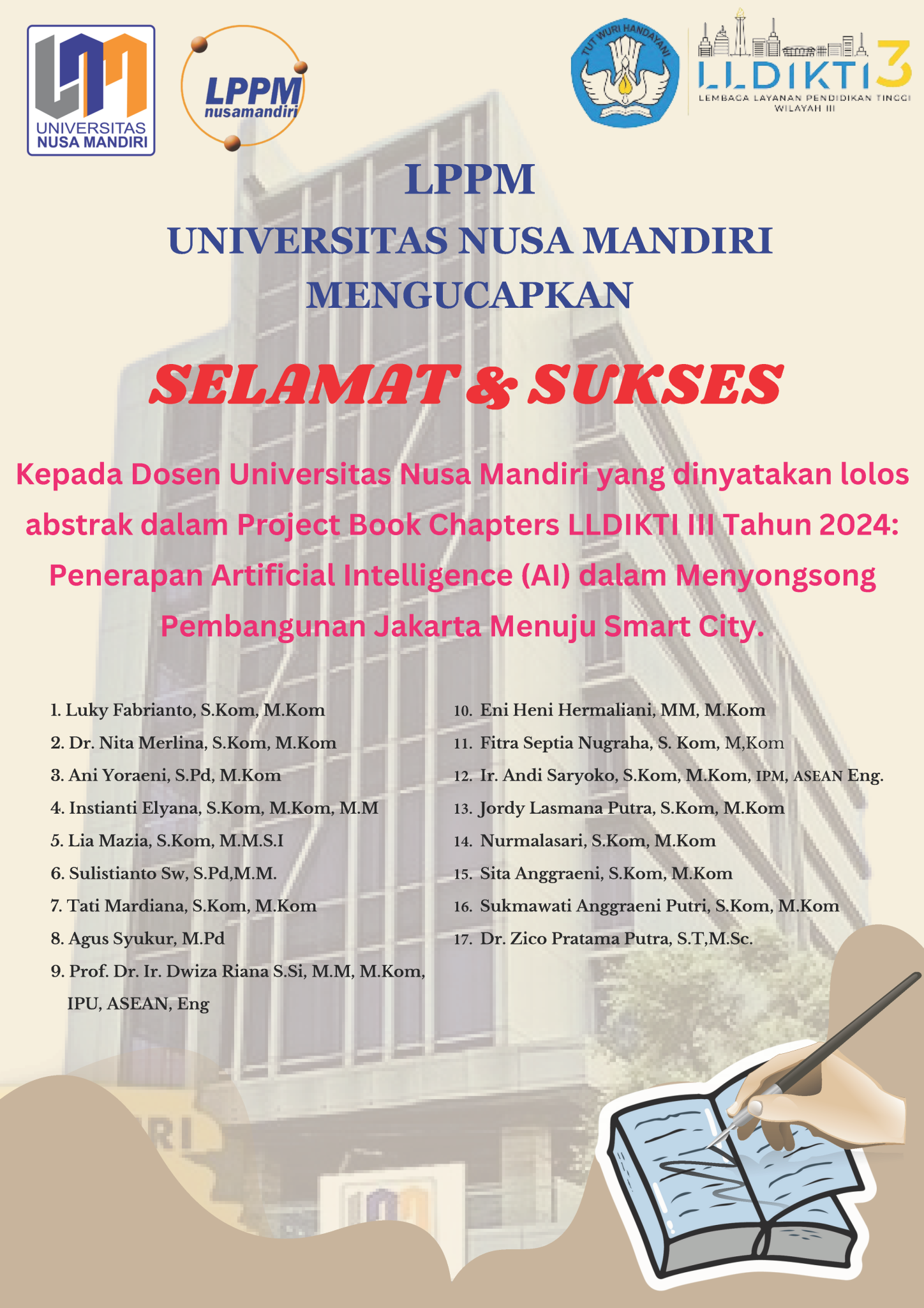 Selamat, Universitas Nusa Mandiri Menjadi Pemenang Abstrak Terbanyak ...